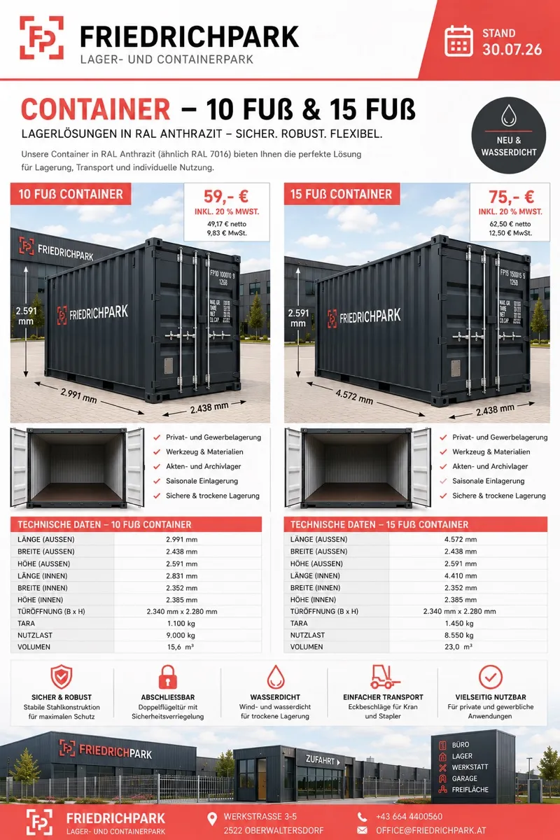KEIN PLATZ?, BÜRO'S, GARAGEN, LAGERCONTAINER, FREIFLÄCHEN GÜNSTIG MIETEN! - Ansicht 3