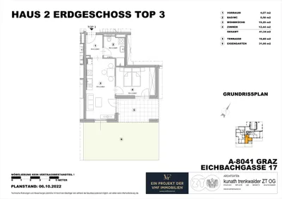 2-Zimmer-Wohnung mieten in Graz – 41,02 m², € 687