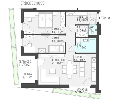 2-Zimmer-Wohnung mieten in Hollabrunn – 49,52 m², € 914 – Bild 9 von 9