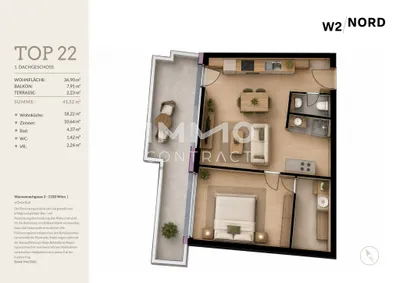 2-Zimmer-Wohnung kaufen in Wien – 36,9 m², € 229.000 – Bild 7 von 7
