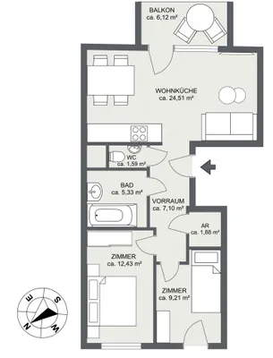 3-Zimmer-Wohnung kaufen in Wien – 62,05 m², € 345.000 – Bild 14 von 14