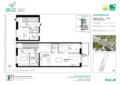 4-Zimmer-Wohnung mieten in Wien – 104,75 m², € 2.088