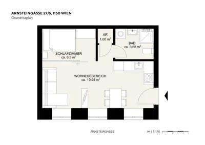 2-Zimmer-Wohnung kaufen in Wien – 31,12 m², € 179.000 – Bild 3 von 3