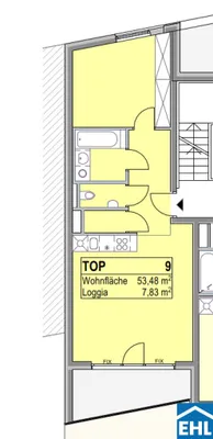 2-Zimmer-Wohnung mieten in Wien – 53,48 m², € 1.049 – Bild 6 von 6