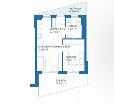 2-Zimmer-Wohnung mieten in Graz – 37,91 m², € 527 – Bild 9 von 9
