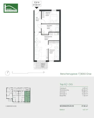 Immobilie kaufen in Graz – 57,82 m², € 237.630 – Bild 9 von 9