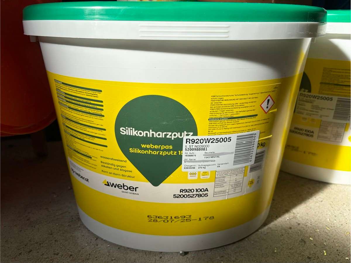 Fassadenputz Silikonharzputz Weberpas Weiß N009000