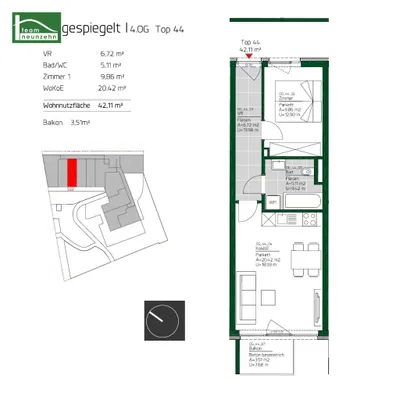 2-Zimmer-Wohnung mieten in Graz – 42,43 m², € 619 – Bild 17 von 17