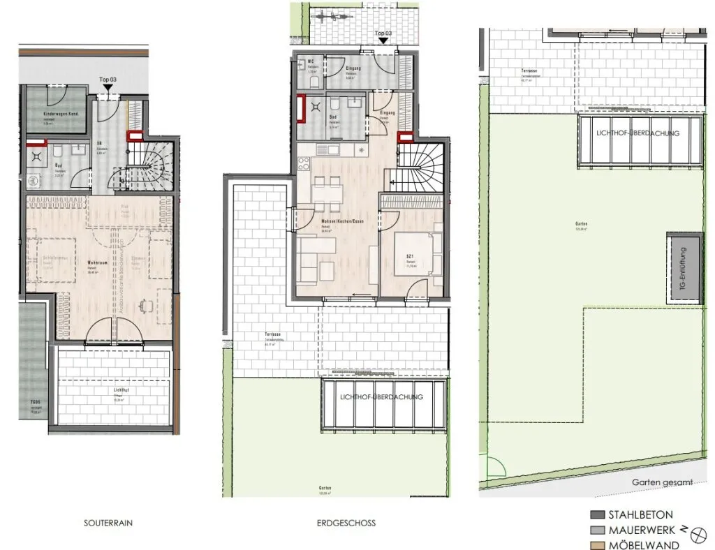 MANDLGASSE 5, TOP 03: Exklusive 3-Zimmer-Gartenmaisonette mit 125 m² Gartenfläche - Ansicht 2