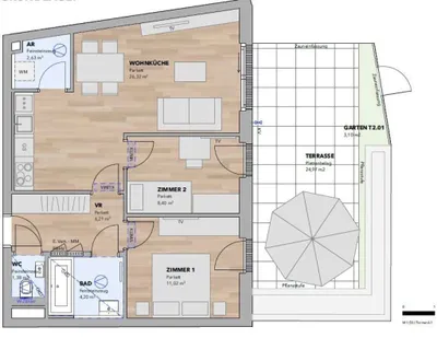 3-Zimmer-Wohnung kaufen in Sankt Pölten Land – 60,72 m², € 419.000 – Bild 3 von 15