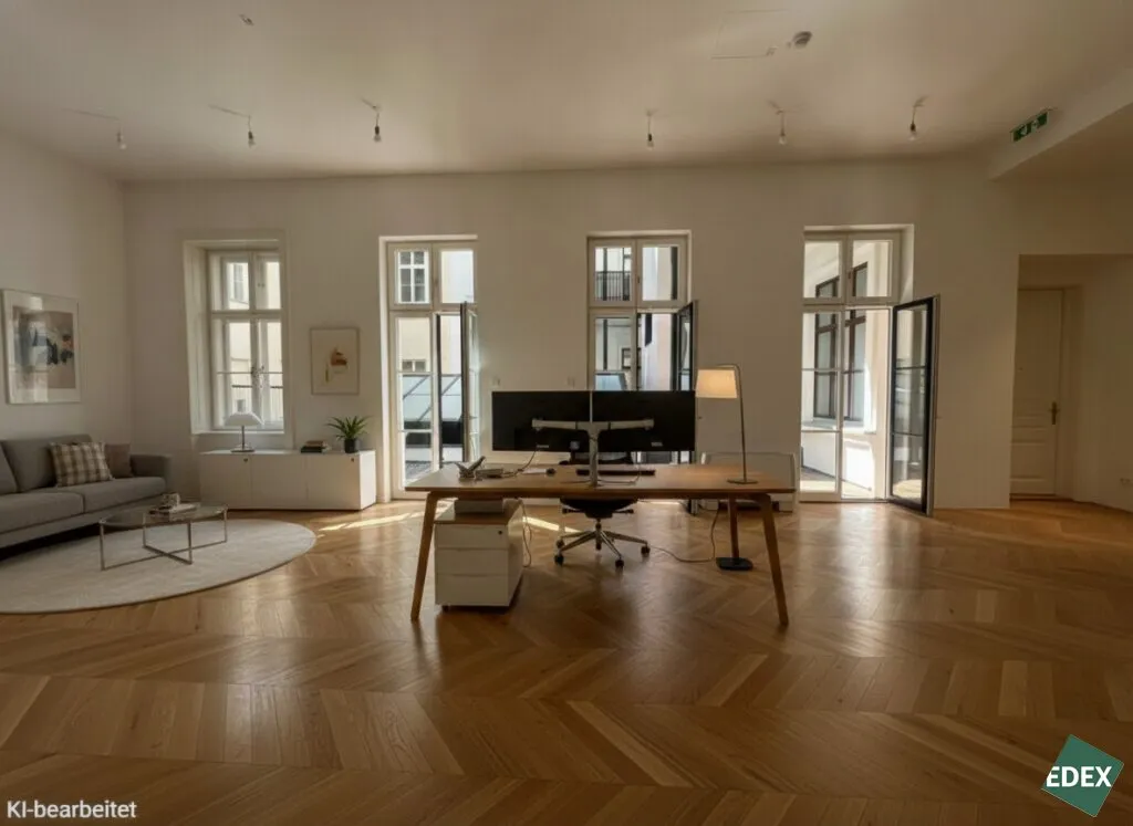 Erstbezug nach Sanierung - Repräsentatives Altbau-Büro nahe Rathaus mit Terrasse - Ansicht 3