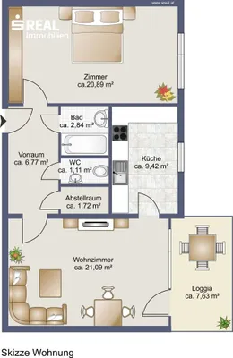 2-Zimmer-Wohnung kaufen in Wien – 71,47 m², € 268.000 – Bild 7 von 8