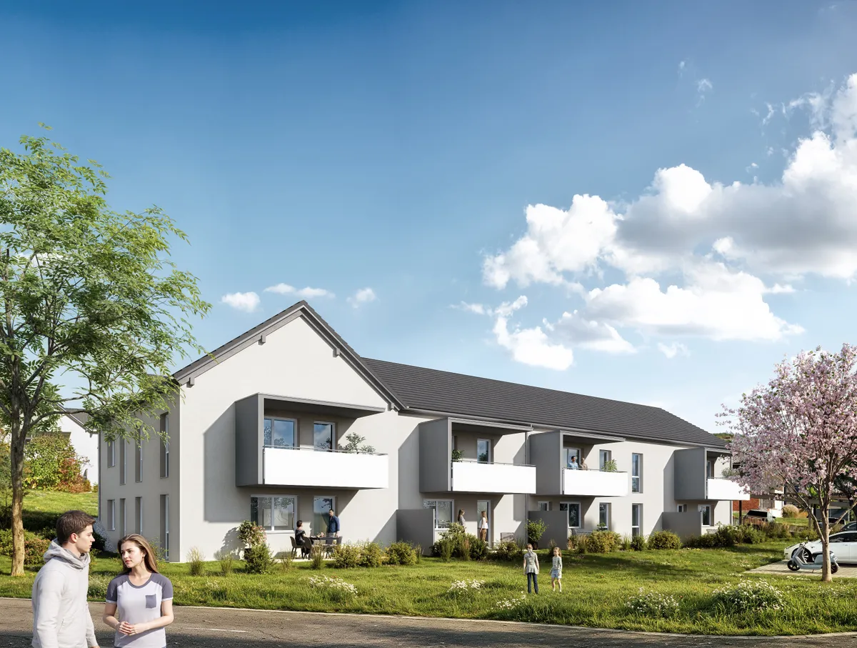 ERSTBEZUG - moderne, geförderte Mietwohnung mit überdachtem Balkon in Floing, Floing