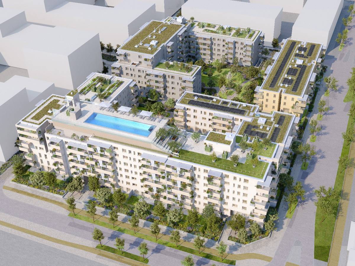 INNOVATIVES NEUBAUPROJEKT: Hochwertige 3-Zimmer-Eigentumswohnung mit Pool am Dach - Ansicht 3