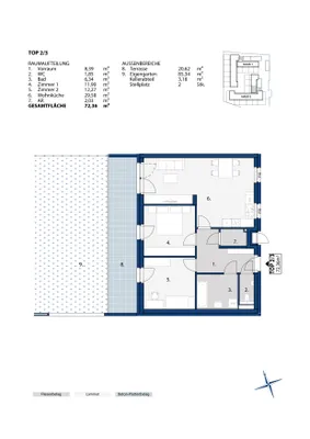3-Zimmer-Wohnung mieten in Melk – 72,36 m², € 872 – Bild 3 von 3