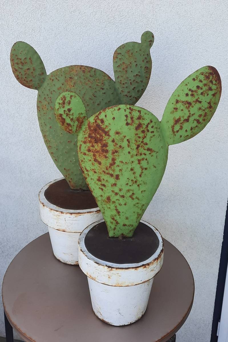 2er Set Gartendeko Kaktus Metall Rost,  15,- (1190 Wien) - willhaben