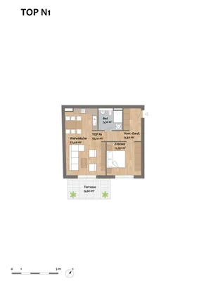 1-Zimmer-Wohnung kaufen in Korneuburg – 36,8 m², € 217.120 – Bild 7 von 14
