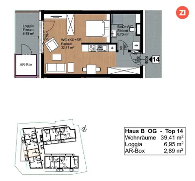 2-Zimmer-Wohnung mieten in Freistadt – 39 m², € 649 – Bild 8 von 9