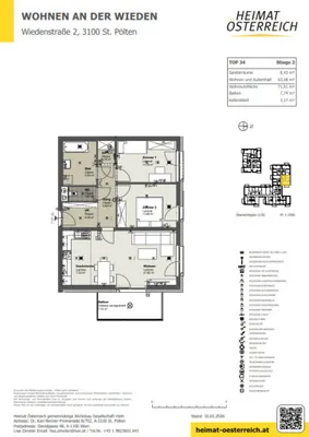 3-Zimmer-Wohnung mieten in Sankt Pölten – 71,51 m², € 904 – Bild 11 von 13