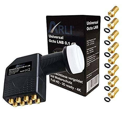 LNB Octo Globo PRO8 - Tête Universelle 8 Sorties, 0.1dB, Ultra HD 4K, 3D