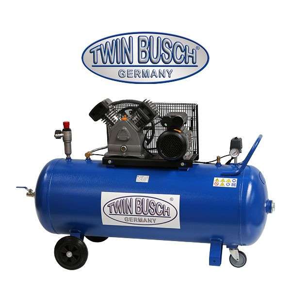 Bild 1 von 9 - Druckluft Kompressor liegend 200 L von Twin Busch - TW 2001L