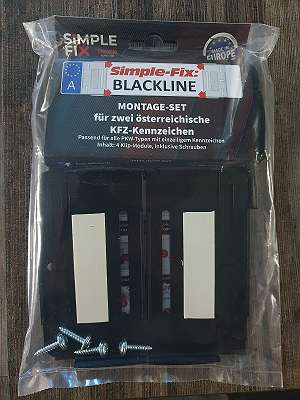 SimpleFix Blackline, schwarz, Rahmenloser Kennzeichenhalter