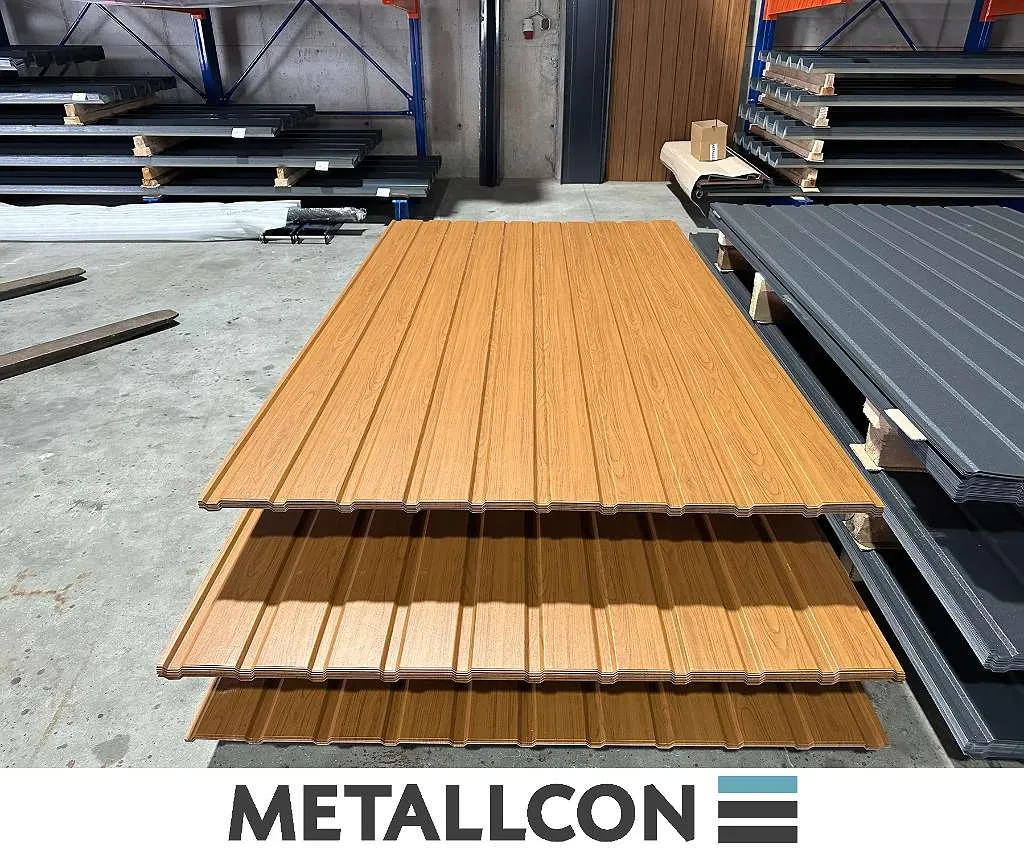 METALLCON LAGERWARE Trapezblech T8 Wand Holzoptik Golden Matt 15 metallcon-lagerware-trapezblech-t8-wand-holzoptik-golden-matt-15