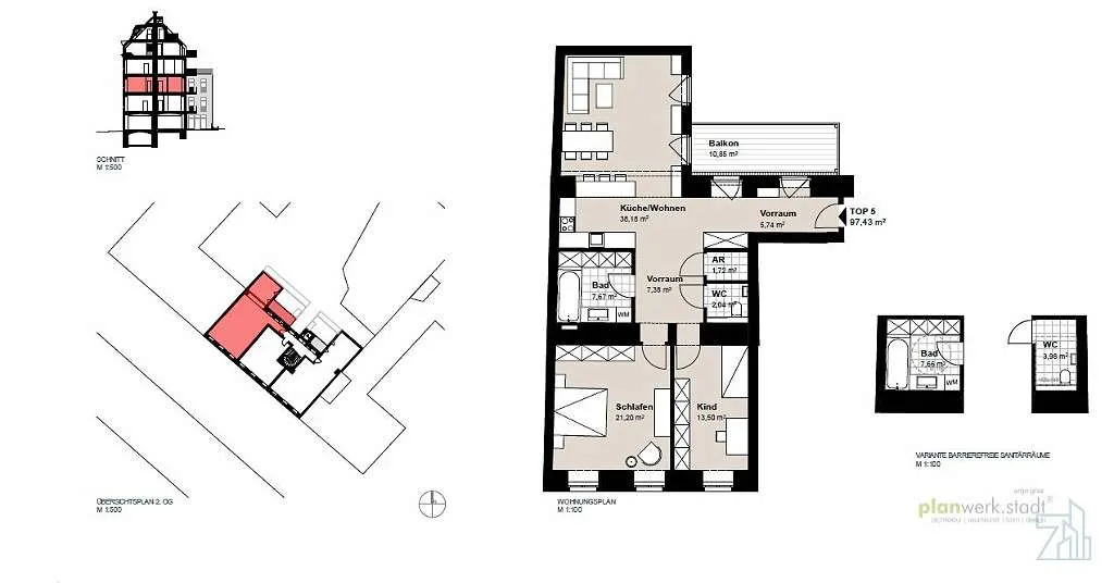 Wohnung – Wien, Erdberg, Katastralgemeinde Landstraße - Ansicht 2