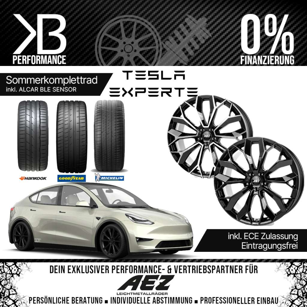Tesla Model Y / Performance Sommerkomplettradsatz* AEZ Leipzig 21 Zoll / Hankook  K127 *ECE Zulassung* / TESLA, € 3.299,- (7471 Rechnitz) - willhaben