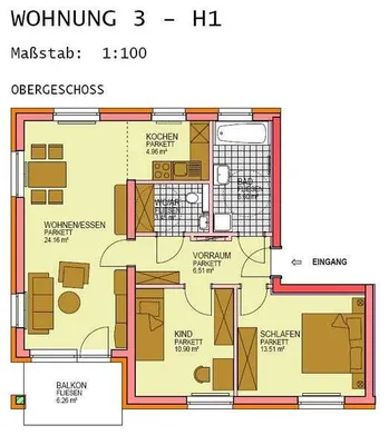 3-Zimmer-Wohnung mieten in Leibnitz – 70,09 m², € 676 – Bild 3 von 3