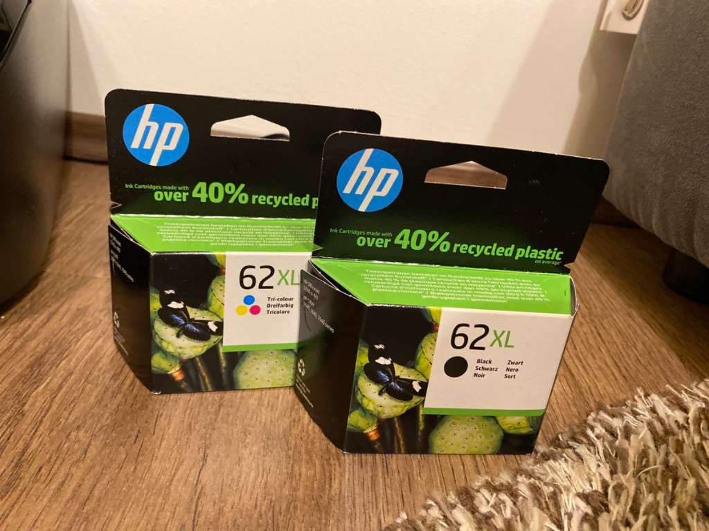 HP Druckerpatronen 62 XL dreifarbig, (1220 schwarz € 50,- & willhaben - Wien)