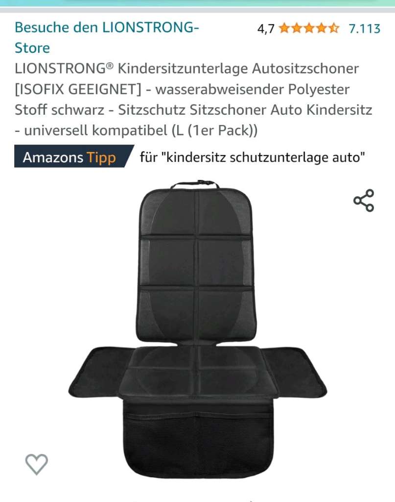 Neuer Autositzschoner für Kindersitz, € 10,- (6080 Igls) - willhaben