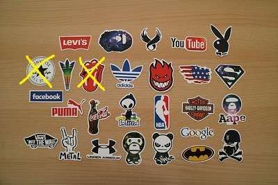 Sticker verschiedener Marken
