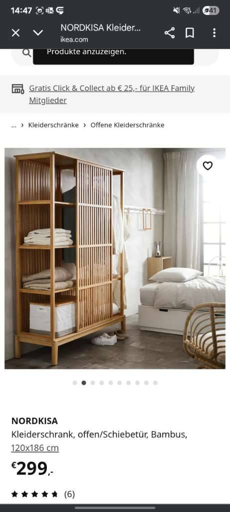 Ikea Nordkisa Kleiderschrank Bambus,  150,- (1180 Wien) - willhaben