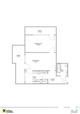 2-Zimmer-Wohnung mieten in Salzburg Stadt – 44 m², € 1.190 – Bild 5 von 5