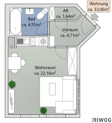 1-Zimmer-Wohnung mieten in Wien – 33,06 m², € 699 – Bild 13 von 13