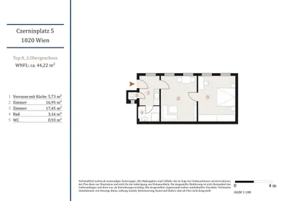 2-Zimmer-Wohnung kaufen in Wien – 44,42 m², € 299.000 – Bild 17 von 17