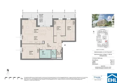 4-Zimmer-Wohnung mieten in Tulln – 92,33 m², € 1.335 – Bild 10 von 10
