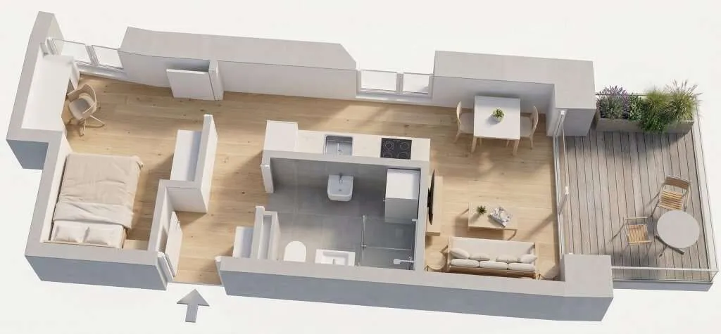 Provisionsfrei: 2-Zimmer Wohnung mit Balkon | ca. 33 m² | Quartier Anna - Ansicht 2