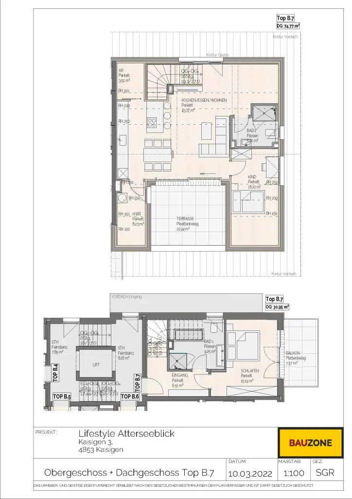 Bezugsfertig | Maisonettewohnung am ATTERSEE mit 3 Zimmern und Balkon - Ansicht 3