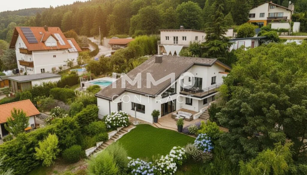 PROVISIONSFREI & Nebenkosten bis zum 30.06. sparen! Exklusive Architektenvilla in Besthanglage mit Schwimmteich und Gästehaus, Hainburg an der Donau