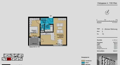 2-Zimmer-Wohnung mieten in Wien – 52 m², € 1.050 – Bild 4 von 12