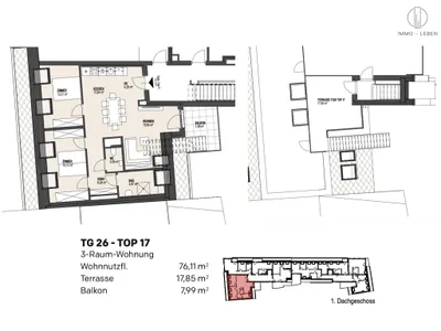 3-Zimmer-Wohnung mieten in Wien – 76,11 m², € 1.699 – Bild 14 von 15