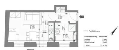1-Zimmer-Wohnung mieten in Graz – 25,84 m², € 540 – Bild 3 von 3