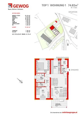 3-Zimmer-Wohnung mieten in Braunau am Inn – 74 m², € 824 – Bild 3 von 3