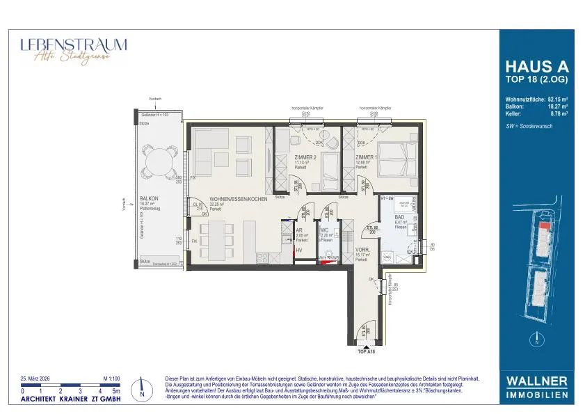 LEBENSTRAUM II - 3-Zimmer-Wohnung im 2.Obergeschoss - Ansicht 3