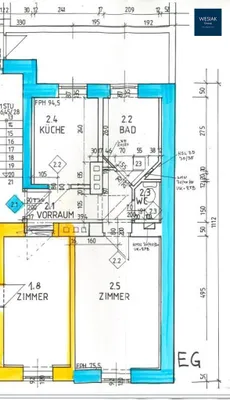 2-Zimmer-Wohnung mieten in Graz – 35 m², € 495 – Bild 2 von 2