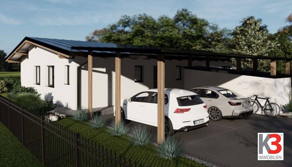 K3 - NEUBAUBUNGALOW IM ERSTBESITZ, hochwertige Ausstattung, belagsfertig bis schlüsselfertig, Doppelcarport, ruhige Dorfrandlage. - Ansicht 3