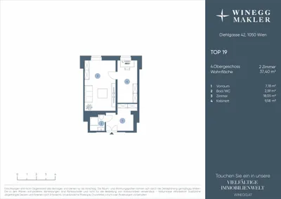 2-Zimmer-Wohnung kaufen in Wien – 37,4 m², € 170.000 – Bild 16 von 17