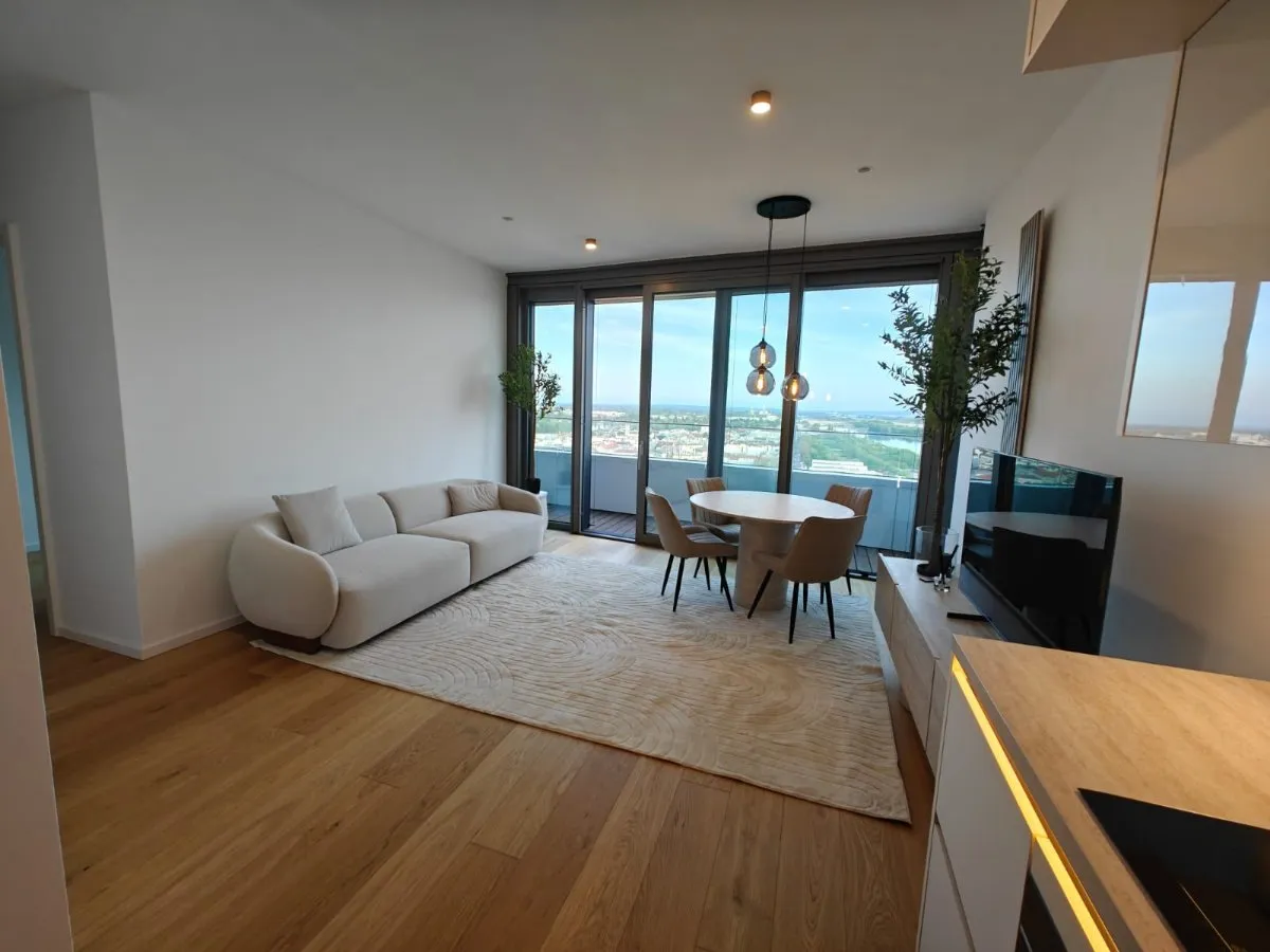 Exklusive ca 70 qm voll möblierte 3-Zimmer-Wohnung mit GARAGE &Terrasse in den Danubeflats - Ansicht 3